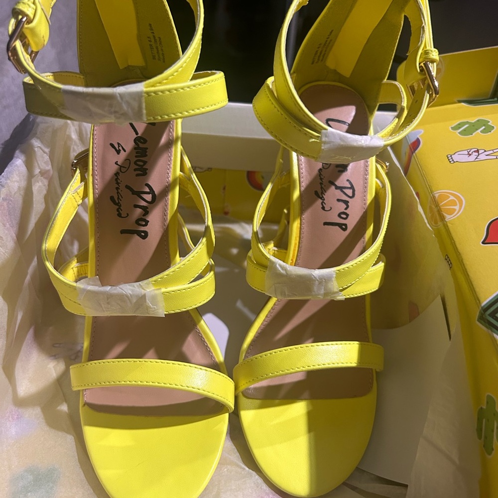 Women's Yellow Strappy Sandals